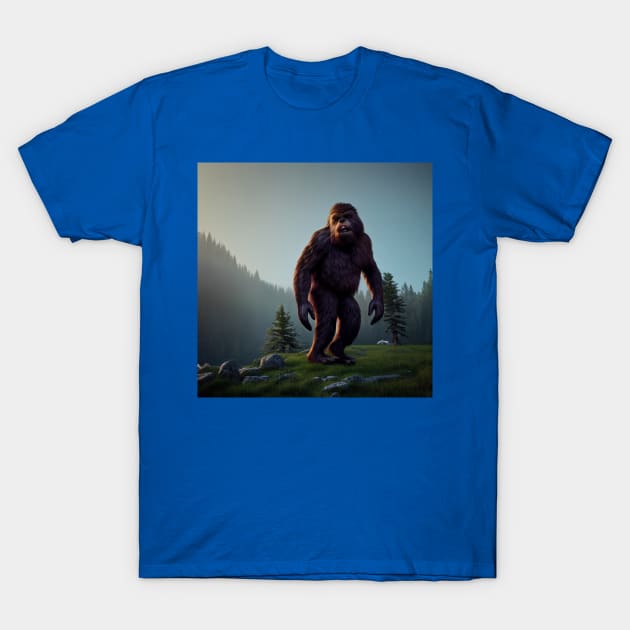 Sasquatch in Nature T-Shirt by Grassroots Green